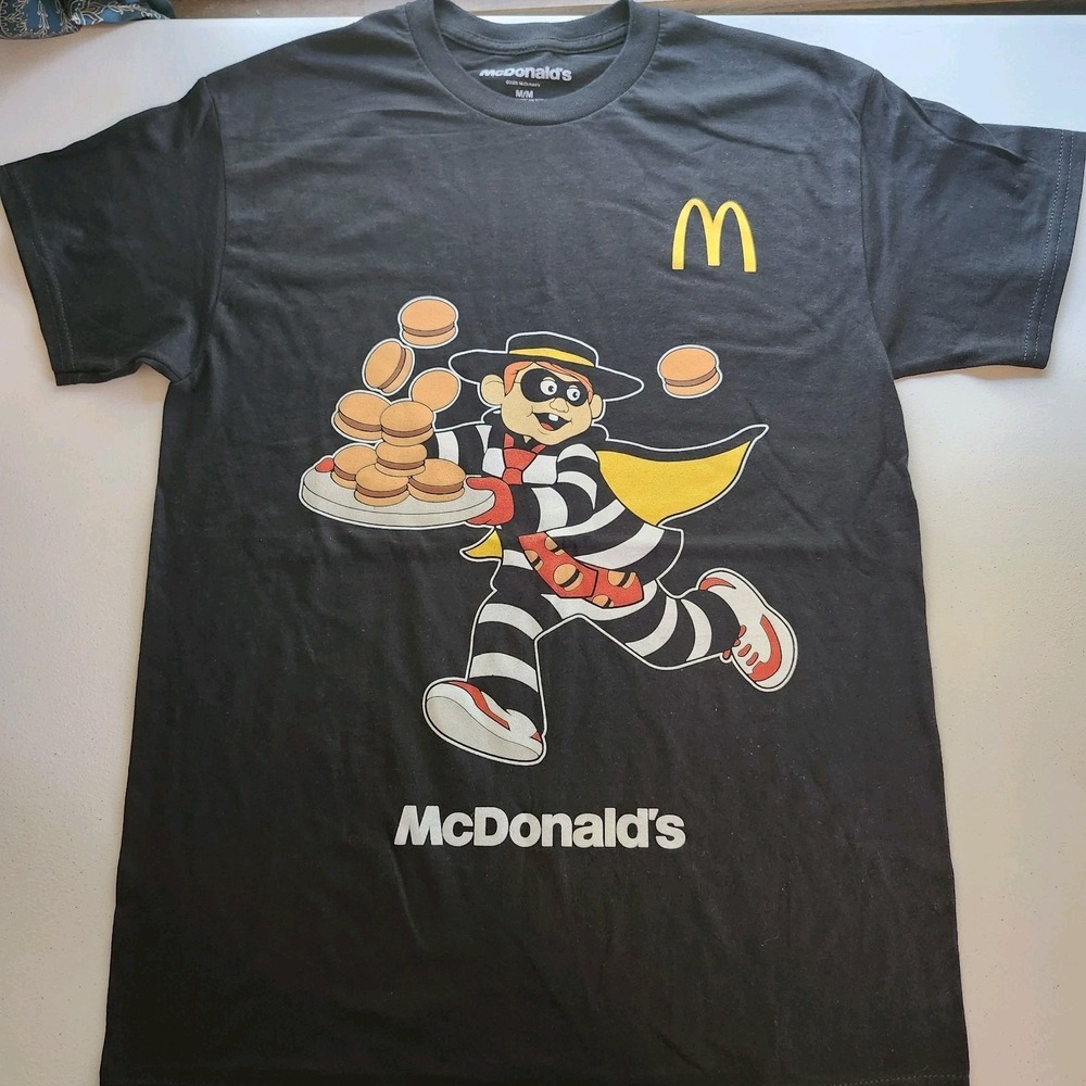 McDonald's Hamburglar Graphic T-Shirt Adult Medium Black Fast Food Tee 100%...